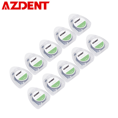 AZDENT 10Box 50M/ Spool Bamboo Charcoal Dental Flosser Built-In Spool Flat Wire Mint Toothpick Dental Floss Replacement Core ► Photo 1/6