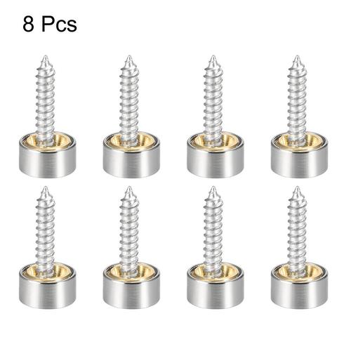 UXCELL 8pcs Mirror Screws Kits Decorative Caps Cover Nails Polished Stainless Steel 10/12/14/18mm Gold for Tea Tables Glass Sign ► Photo 1/6