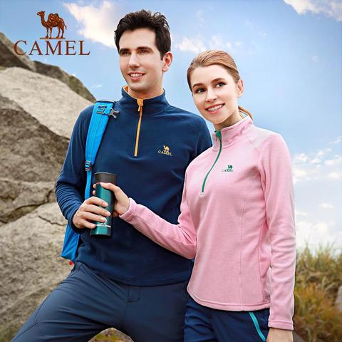 CAMEL Men Women Outdoor Fleece Hiking Jacket 2022 Autumn Windproof Thick Warm Jacket Multicolor Soft Camping Coat ► Photo 1/6