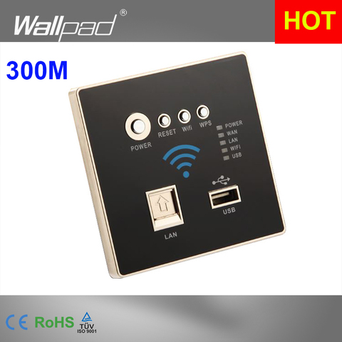 300M Rate Black WIFI USB Charging WiFi Socket, USB Socket Wall Embedded Wireless AP Router Phone Wall Charge Free Shipping ► Photo 1/4