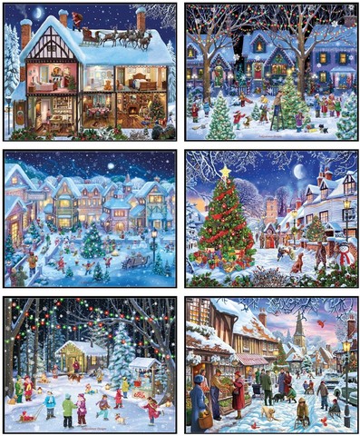 Embroidery Counted Cross Stitch Kits Needlework - Crafts 14 ct DMC Color DIY Arts Handmade Decor - Village Christmas Collection ► Photo 1/6