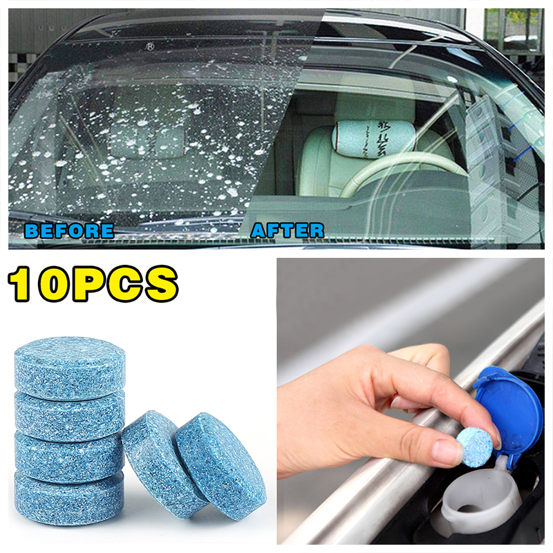 1/10x Pack Car Solid Wiper Cleaner Effervescent Tablet Cleaner Auto Window Glass 