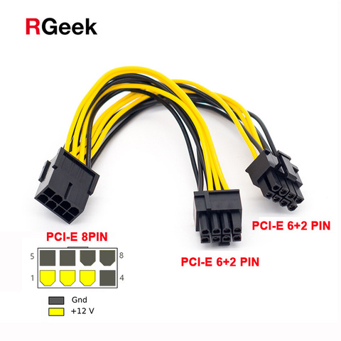 PCI-Express PCIE Pin to Dual (6+2) Pin VGA Graphic Video Card