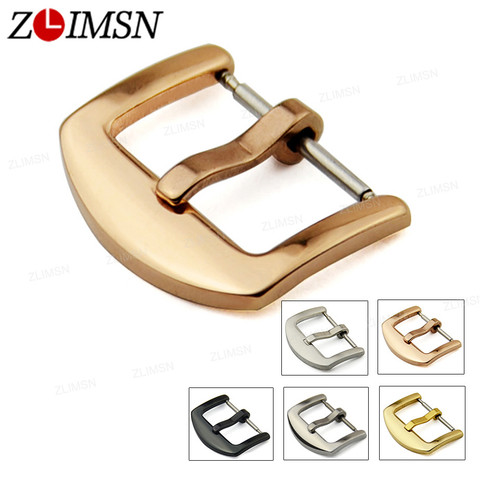 ZLIMSN Scrub Stainless Steel Brushed Black Gold Silver Rose Watch Band Clasp Belt Metal Buckle Watchbands Relojes Hombre K205 ► Photo 1/6