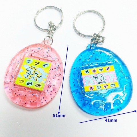 2 pcs E562-10 TAMAGOTCHI sticker with key chain Rings Retro Birthday Party favors giveaways gadget souvenirs gift Bag Gag Prize ► Photo 1/6