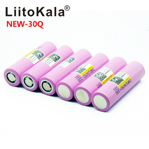 LiitoKala 100% original New for  INR 18650 battery 3.7V 3000mAh INR18650 30Q li-ion Rechargeable Batteries ► Photo 1/6