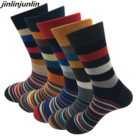 New men's stockings fashion color striped men's socks autumn and winter cotton socks wholesale ► Photo 1/6