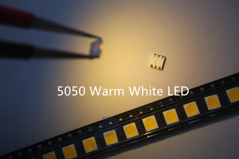 100pcs SMD LED Diode 5050 Warm White 15-18LM 60mA DC 3V Ultra Bright Light Emitting Diode Lamp SMT Surface Mount Bead for PCB ► Photo 1/5