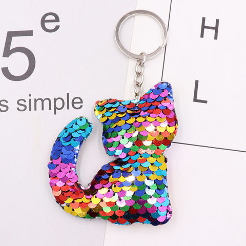 1PCS Dolphin Star Unicorn animal Keychain Glitter Pompom Sequins Key Chain Gifts for Women  Car Bag Accessories Key Ring Jewelry ► Photo 1/6
