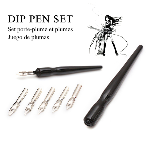 Dainayw 5 nibs Dip Pen Set Calligraphy Pen Set for Cartoon Animation Lettering Skeching Art Drawing Mapping Decorative designs ► Photo 1/6