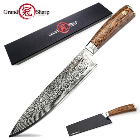 Damascus Kitchen Knife Chef Knife 8 Inch 67 layers vg10 Japanese Damascus Stainless Steel Cooking Tools Blade Protector Gift Box ► Photo 1/6