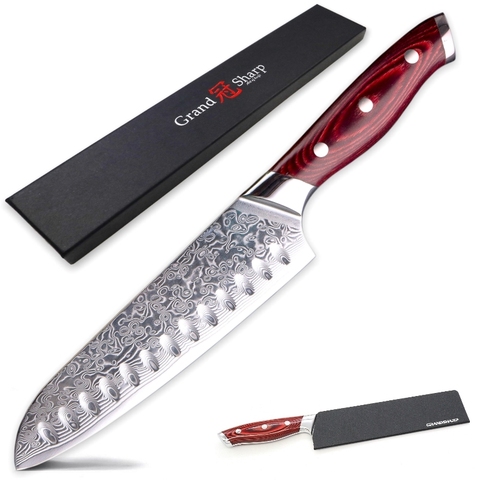 GRANDSHARP Damascus Steel Knife 67 Layers Japanese Damascus Steel VG10 Damascus Kitchen Knife Santoku Sushi Sashimi Chef Knife ► Photo 1/6