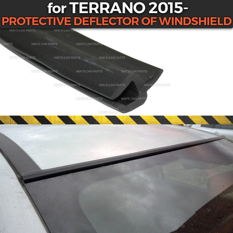 Protective deflector case for Nissan Terrano 2015- of windshield Rubber protection aerodynamic car styling cover pad accessories ► Photo 1/6