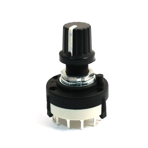 UXCELL 2 Pole 6 Position(2P6T) 1 Deck 14P Rotating Shaft Dia 6mm Electric Machine Rotary Switch w Knob Widely used on Radio, TV ► Photo 1/3