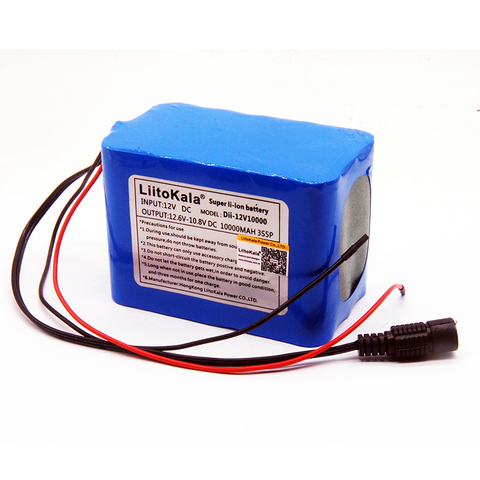 HK LiitoKala 100% New Protection Large capacity 12 V 10Ah 18650 lithium Rechargeable battery pack 12v 10000 mAh capacity ► Photo 1/3