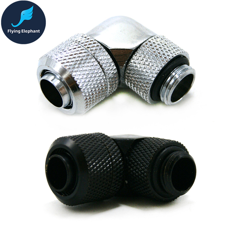 Angled 45 90 Degree G1/4 Black/Silver 9.5*12.7MM ID/OD Compression Fitting For 3/8