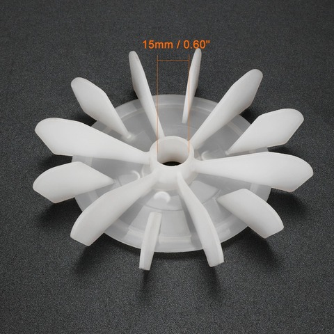 Uxcell 1Pcs 120x15mm/140x16mm/140x18mm/148x20mm D Shaft Replacement White Plastic 6/12 Impeller Motor Fan Vane for Home DIY ► Photo 1/4