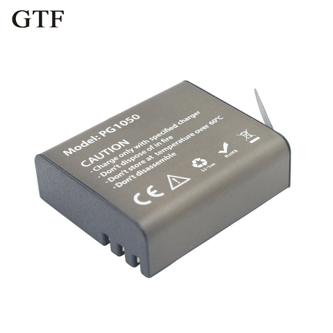 GTF 3.7V PG1050mAH Battery For EKEN Action Camera H9 H9 H3 H3R H8PRO H8R H8 pro SJ4000 SJCAM SJ5000 M10 SJ5000X Recharge battery ► Photo 1/6