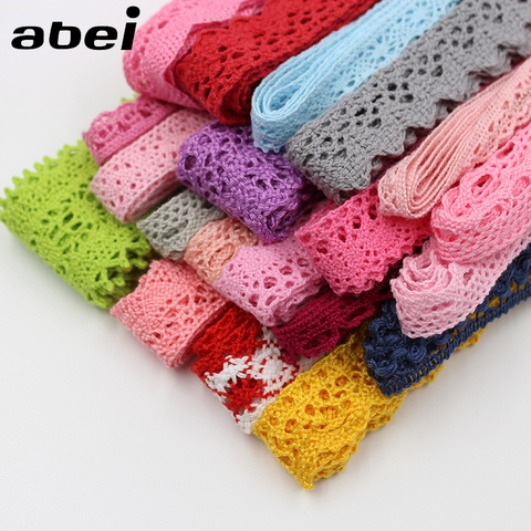 1-3cm 10yards Mix Colorful Cotton Lace Trims Baby Clothing Home Wedding Craft Sewing Cotton Fabric Material DIY Patchwork ► Photo 1/5