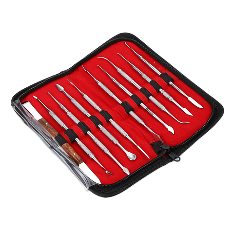 Stainless Steel Dental Lab Instrument Wax Carving Tool Kit Wax