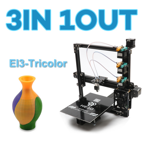 HE3D  three extruder_automatic level_large build size 200*280*200mm reprap EI3 tricolor DIY 3D printer ► Photo 1/1