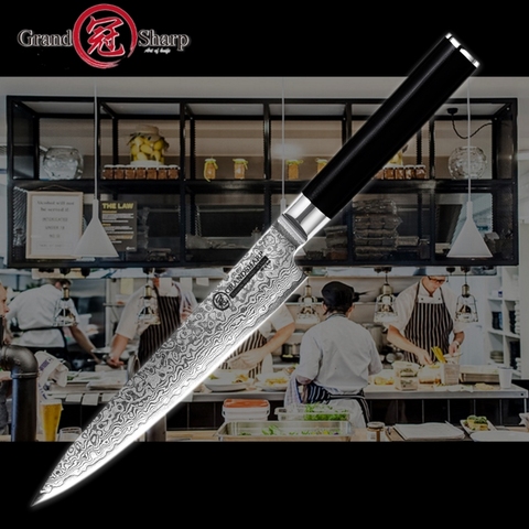 Damascus Kitchen Knife 5.9 Inch Utility Knife Japanese vg10 Damascus Steel Kitchen Knives Chef Cooking Tools 67 layers Stainless ► Photo 1/6