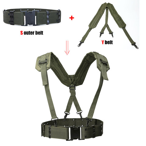 Outdoor Tactical Belt CS Army Fans Combat Belts Military Hunting Accessorios Y Belt Girdle Shoulder Chest Strap Tactico Militar ► Photo 1/6