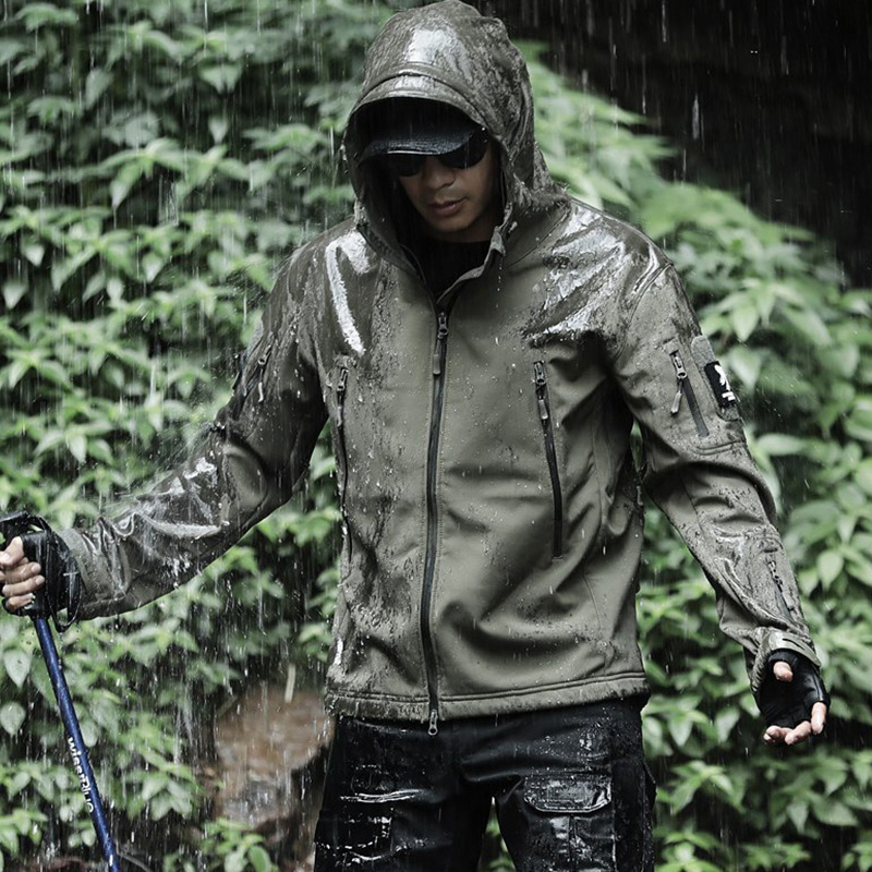 Men's Fishing Soft Shell Hunting Outdoor Jacket Waterproof Windproof Colthing 