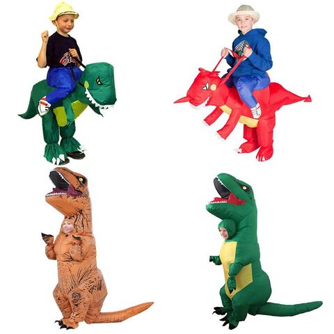 Kids T-REX Costume Inflatable Dinosaur Children Girl Boy Costume Halloween Inflatable Party costume for Kids Brown Green Color ► Photo 1/1