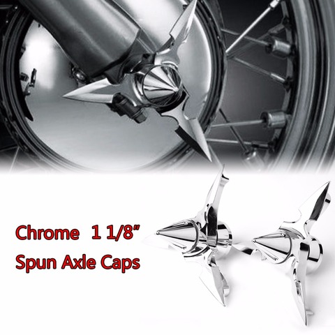 Black Spun Blade Spinning Front Axle Cap Nut Cover For Harley Softail Touring