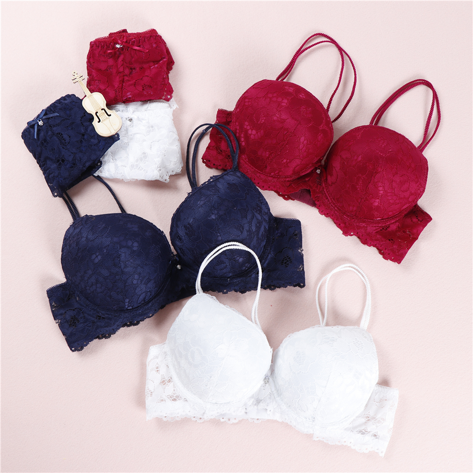 Womens Floral Briefs Bra Set Lace Embroidery Push Up Underwear Lingerie B C  Cup