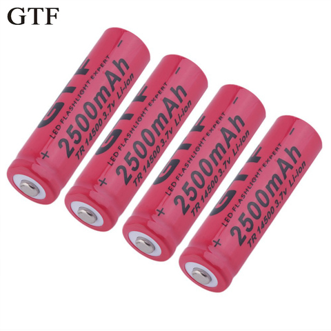 GTF 4pcs 14500 rechargeable lithium battery tip 2500mAh 3.7 V flashlight rechargeable battery ► Photo 1/6