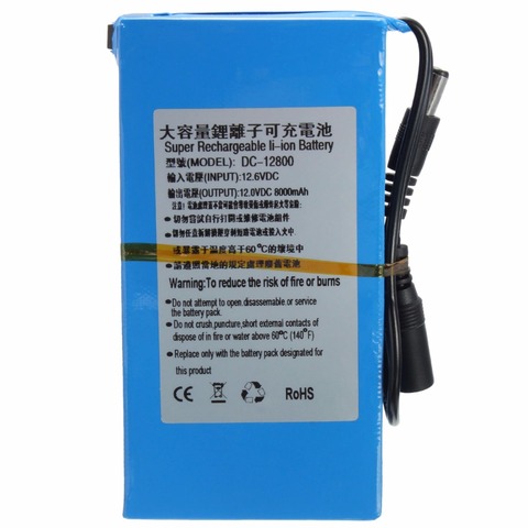 GTF 8000mAh Lithium Ion High Capacity Rechargeable Battery AC Power Charger EU/US Plugs Rechargeable Battery For CCTV Camera ► Photo 1/6