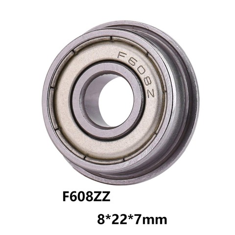 2pcs/lot F608ZZ Bearing Metric Flange Bearing 8*22*7mm Deep Groove Ball Bearings Miniature Mini F608-ZZ 52100 Chrome Steel ► Photo 1/3