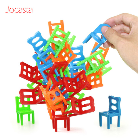 18pcs Mini Chair Balance Blocks Toy Plastic Assembly Blocks Stacking Chairs Kids Educational Family Game Balancing Training Toy[ ► Photo 1/6