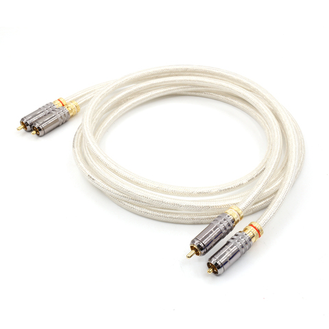 Free shipping one pair QED signature OFC Silver-Platedr Hi-End RCA Audio Interconnect Cable ► Photo 1/1