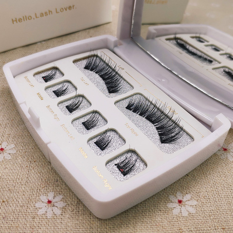 Genailish 8pcs 3D Magnetic Eyelashes Mink Lash Full Strip Lashes False Eyelash With Tweezers Double Magnet Fake Lash ► Photo 1/6