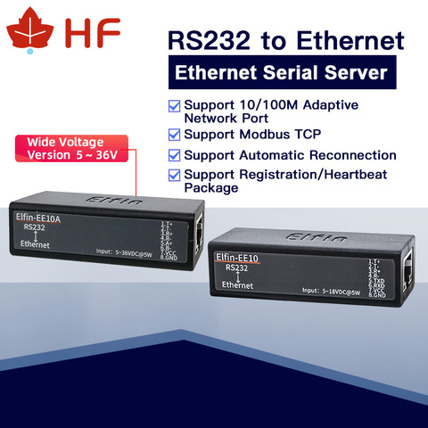 HF Elfin-EE10A Wide Voltage 5~36V Serial Port RS232 to Ethernet Serial Device Server  TCP/IP Telnet Modbus TCP Protocol ► Photo 1/6