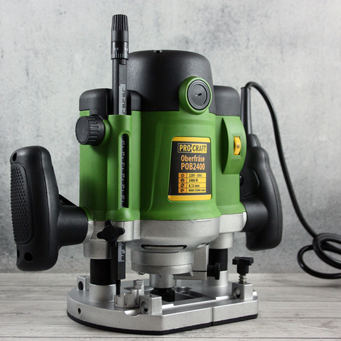 Wood cutter procraft pob-2400; 2400 W, 8000-23000 rpm, pl. Start, 12 cutters in the kit, collets ø8 and 12mm. ► Photo 1/6
