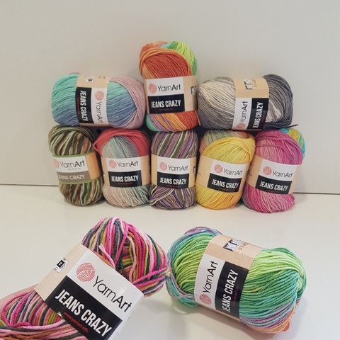 Yarnart Jeans Crazy Yarn %55 Cotton - %45 PolyAcr 50gr-160m Cardigan, sweater, shawl, home textile Amigurumi Crochet Knitting ► Photo 1/5