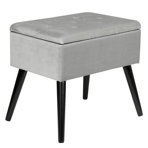 Ottoman Chair Stool Upholstered Footstool Velvet Bench Dressing Table Stool Pouf Couch Stool Wood Legs Removable Cover Storage ► Photo 1/6