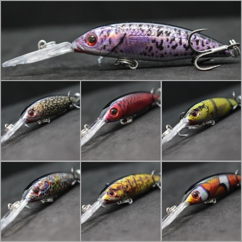 wLure 4g 7.6cm Lifelike Colors Lightweight Deep Minnow Jerkbait Slow Floating Bait for Carp Fishing Lure Size 8 Hooks HM514 ► Photo 1/6