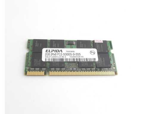 Memory Elpida SODIMM DDR2 2GB 2rx8 pc2-5300s-9-555 ► Photo 1/3