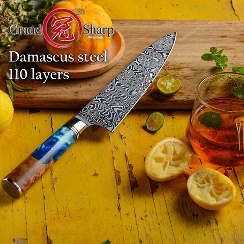 Grandsharp Chef Knife 110 Layers Damascus Kitchen Knives Stainless Steel Unique Handle Cookware Kitchenware Slicing Cooking Tool ► Photo 1/6