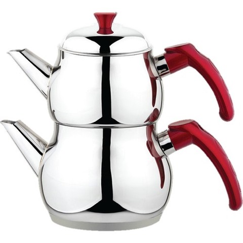 Besa Steel Teapot Red Handle Mini Size Strainer Teapot 2 or 3 personality tea suitable for kitchen office home use ► Photo 1/1