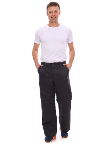 Men's trousers with knee pads, reinforced seams (TC. Mixed, 210), gray uniform, overalls, work clothes, special ► Photo 1/6