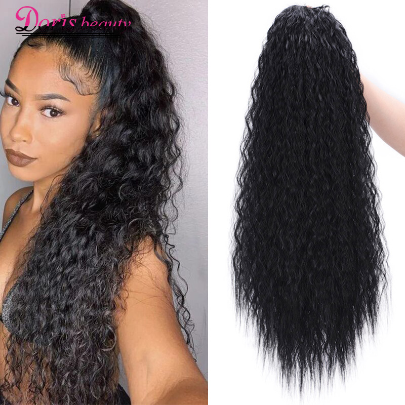 Doris Beauty 22 inch Long Afro Kinky Curly Ponytail Extension Synthetic  Drawstring Corn Hair Piece for Women Black Brown - Price history & Review |  AliExpress Seller - SINISHAIR Store 