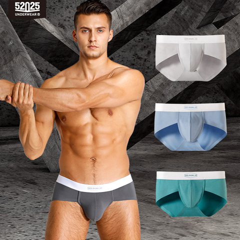 52025 Men Fashion Briefs 3-4-Pack Silky Modal Seamless Highly Breathable Underpants Naturally Sexy Underwear Trendy Briefs Slips ► Photo 1/6