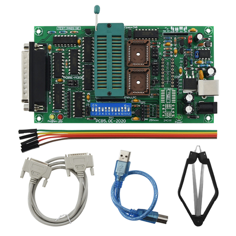 SPI 25xx PCB5.0T-2013 Willem EPROM programmer, BIOS009 PIC,support 0.98d12,promotion clip PLCC32+SOIC 8 pin adapter ► Photo 1/5