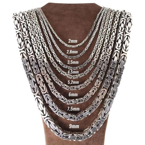 Hot Sale Fashion Trendy Huge Long 925 Sterling Silver Link Male Big Chain Byzantine King Necklace Hip Hop Gift Choker jewellery ► Photo 1/6